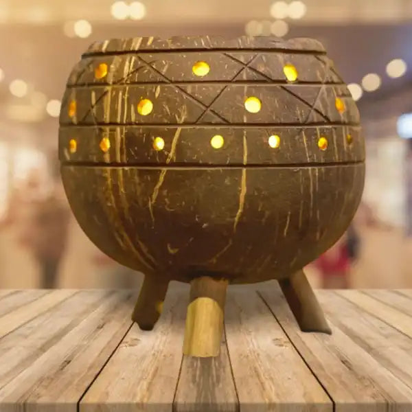 Planter / Tea Light Candle Holder - Coconut Shell