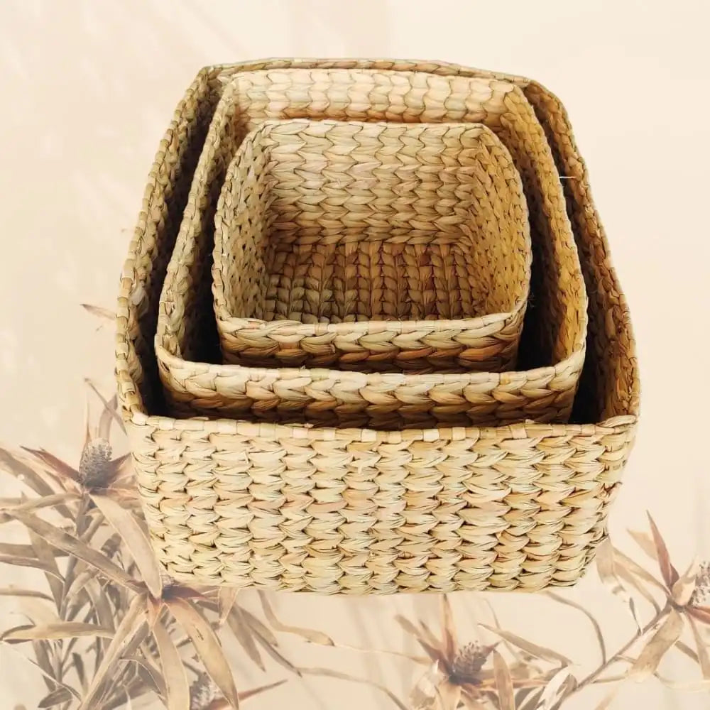 Set of 3 baskets - Water Reed (Kauna Grass)