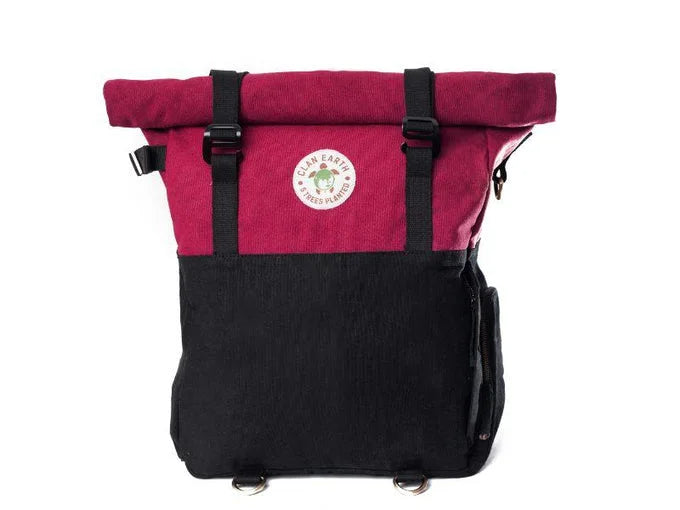 Clan Earth Pangolin Backpack- Cherry Red & Charcoal Black