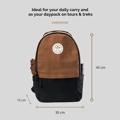 Clan Earth Amur Backpack- Walnut Brown & Charcoal Black