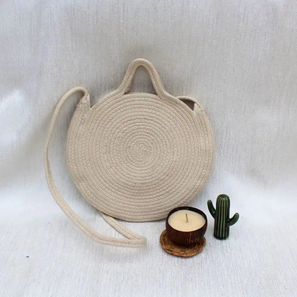 Cream & Round Sling Bag