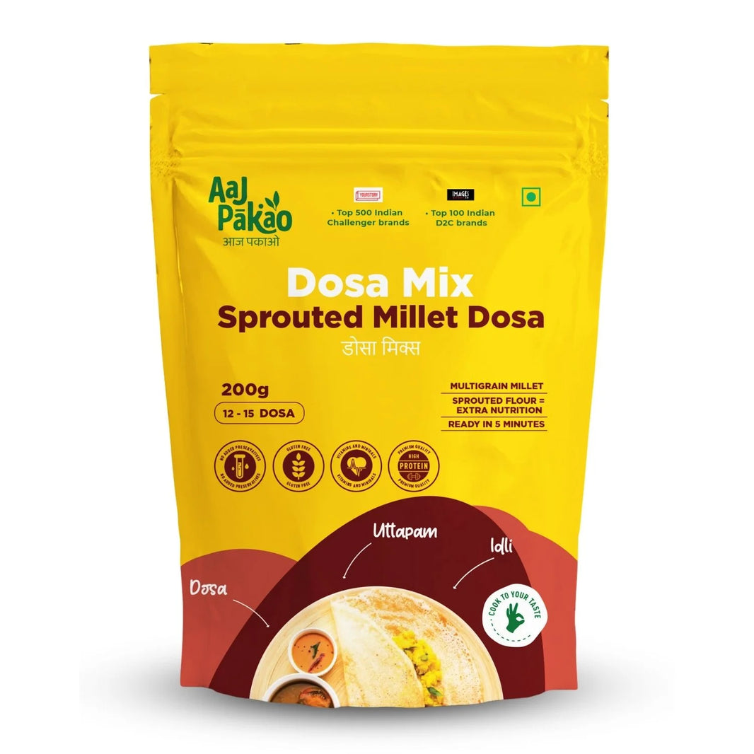 Aaj Pakao - Instant Millet Dosa Mix Flour | 200gms | 100% Natural, No Preservatives | 1 Pack