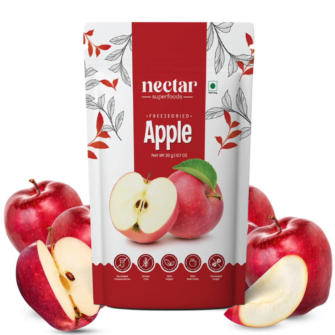 NECTAR SUPERFOODS- FREEZE DRIED -APPLE -CUBES- PACK OF 2 UNITS 20 GM EACH