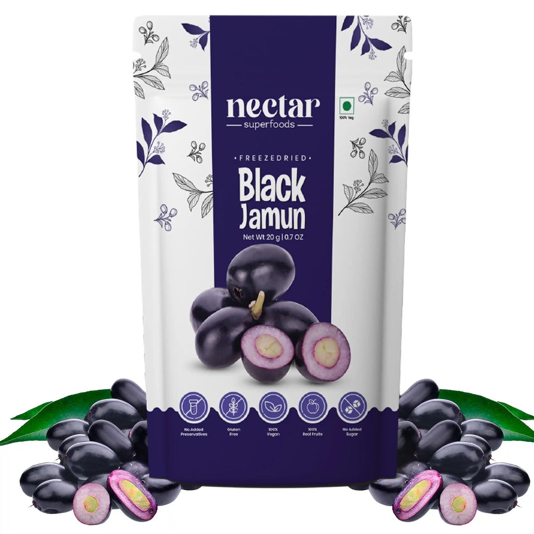 NECTAR SUPERFOODS- FREEZE DRIED -BLACK JAMUN- PACK OF 2 UNITS 20 GM EACH