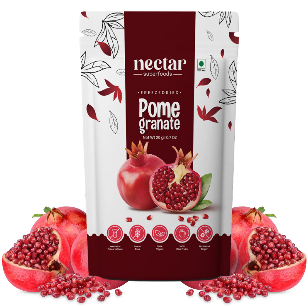 NECTAR SUPERFOODS- FREEZE DRIED - POMEGRANATE- WHOLE- PACK OF 2 UNITS 20 GM EACH