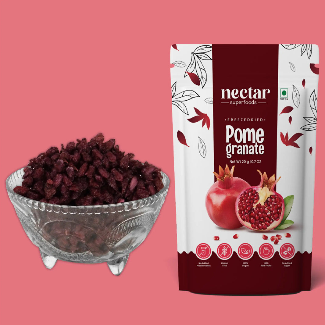 NECTAR SUPERFOODS- FREEZE DRIED - POMEGRANATE- WHOLE- PACK OF 2 UNITS 20 GM EACH