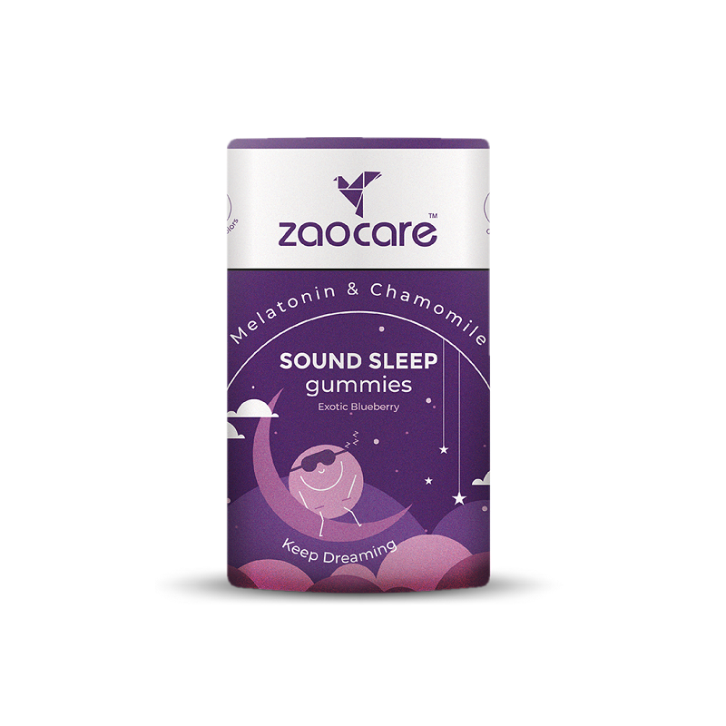 Zaocare Sound Sleep Gummies | Non Habit Forming | Plant Based | With Melatonin, Chamomile & Ashwagandha