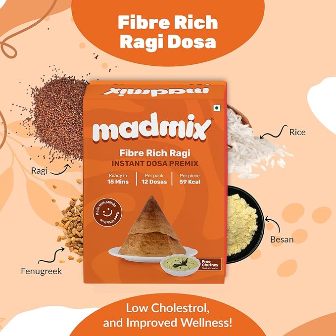 Fibre Rich Ragi Dosa Premix with Free Chutney - 270gm