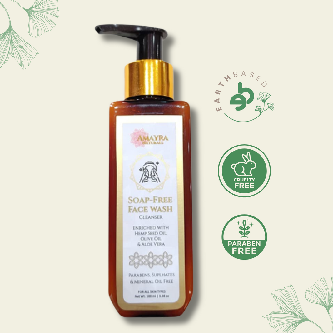 Soap-Free | Hemp & Aloe Face Wash Cleanser – 100ml by Amayra Naturals