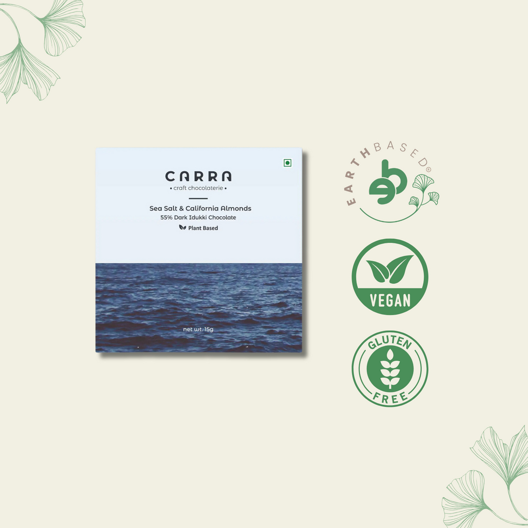 CARRA Sea Salt & California Almonds in 55% Dark Chocolate 15G
