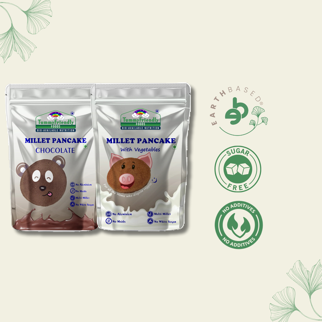 TummyFriendly Foods Millet Pancake Mix - Chocolate, Veggies. HealthyBreakfast. 2 Packs 150g Each Cocoa Powder (2 x 150 g)