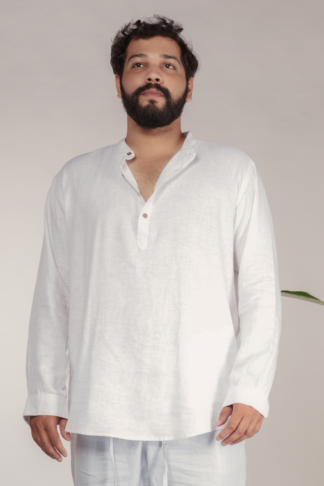 Mandarin-collared Hemp Kurta