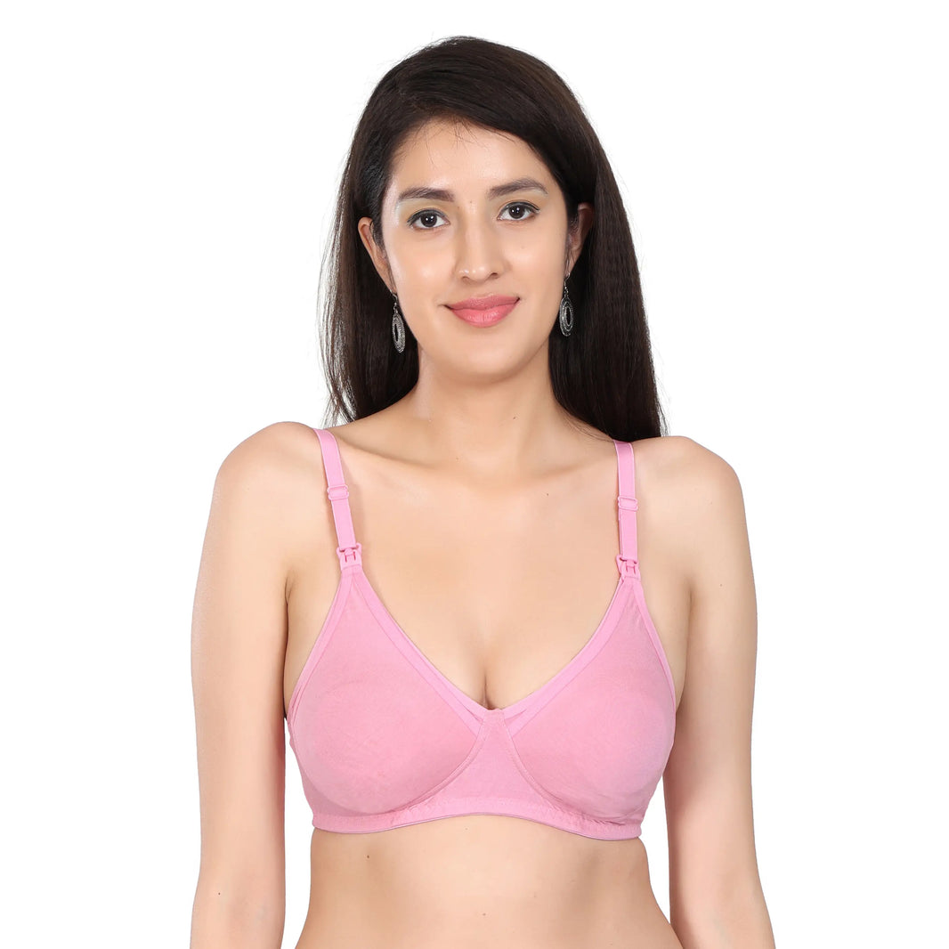 Bamboo Fabric Nursing Bra Maternity Bra For Breast feeding Women | Baby Pink