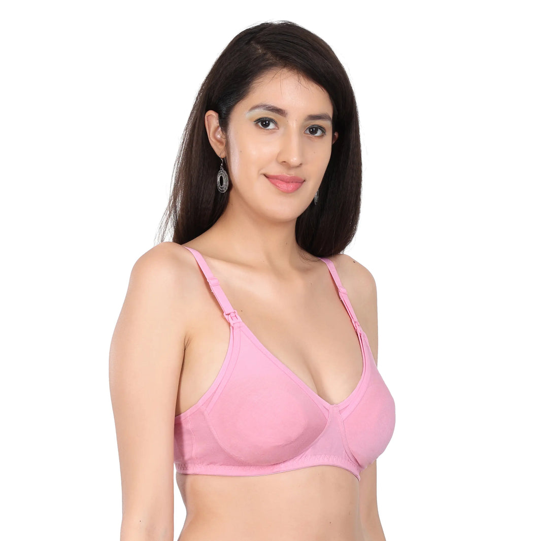 Bamboo Fabric Nursing Bra Maternity Bra For Breast feeding Women | Baby Pink