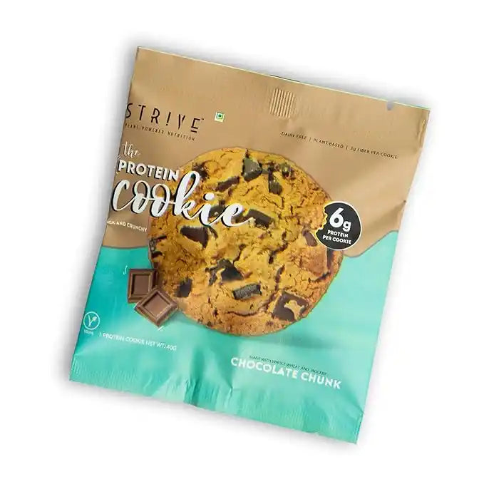 STRIVE 6g Vegan Protein Cookie- Chocolate Chunk (Pack of 12)