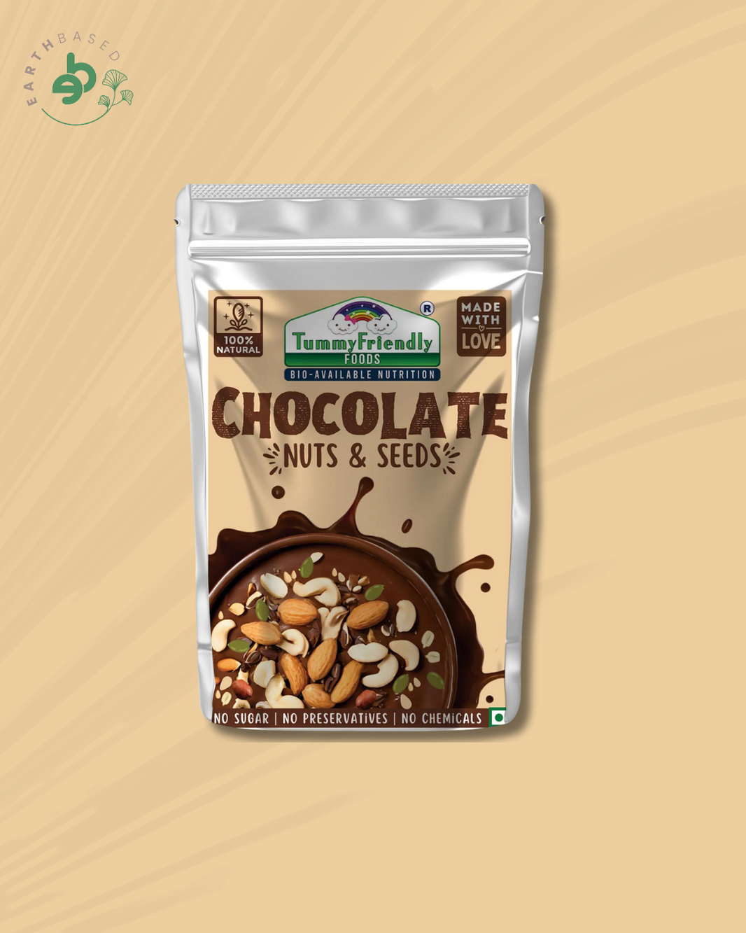 Tummy Friendly Foods Chocolate Nuts and Seeds Mix - 100g. Healthy Snacks for kids & Adults