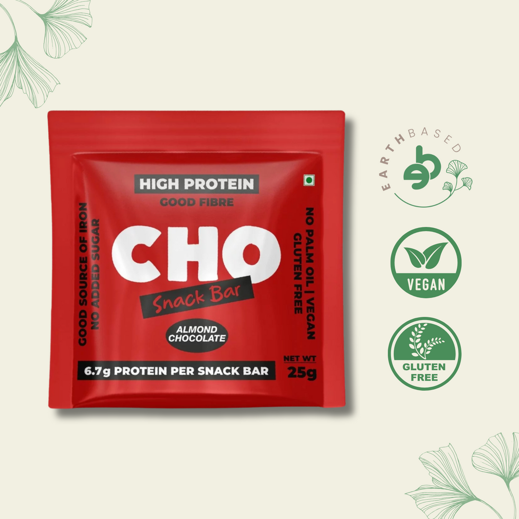 Aaj Pakao - CHO Almond Chocolate Protein Snack Bars | Pack of 6 | Daily Nutrition & Sustained Energy Bars | All Natural, No Added Sugar, No Preservatives | 150g Vegan product