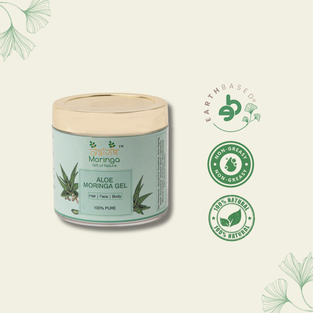 Daivik Moringa Aloe Moringa Gel | 100% Natural | Anti Aging, Anti Acne, Hair Growth, Moisturizer | 110g