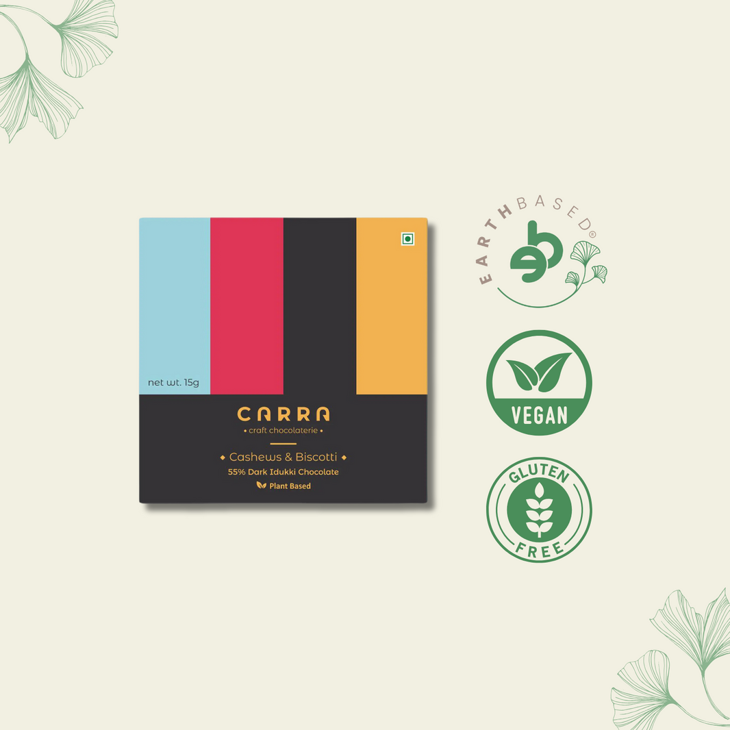 CARRA Cashews & Biscotti in 55% Dark Chocolate 15G