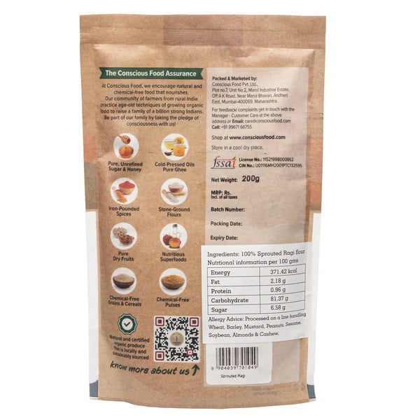 Conscious Food Sprouted Ragi Flour