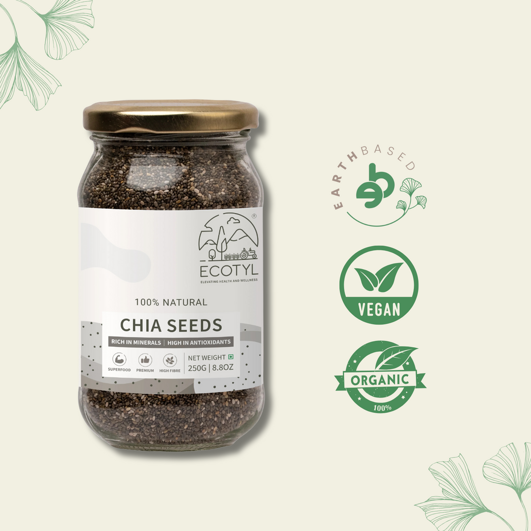 Ecotyl Chia Seeds - Raw | Rich in Antioxidants & Fibre