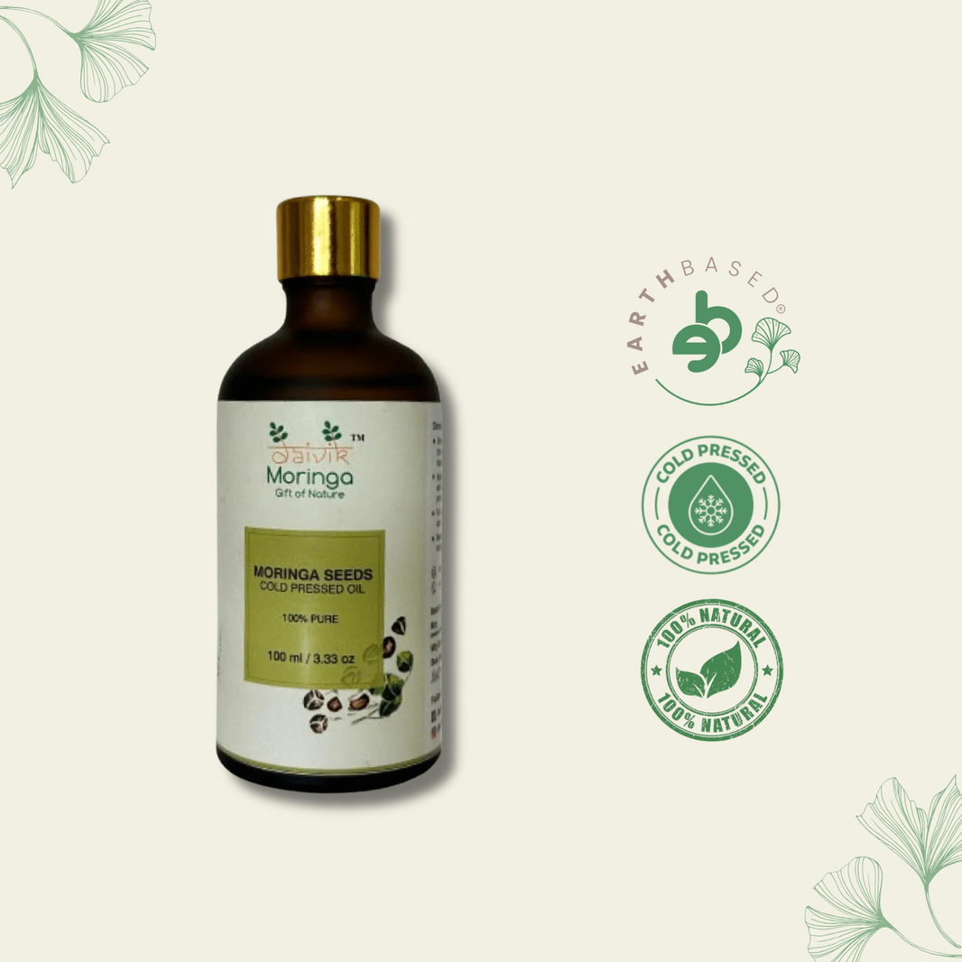 Daivik Moringa Seeds Cold Pressed Oil | 100% Natural | Hair Growth & Skin Care | 100 ml