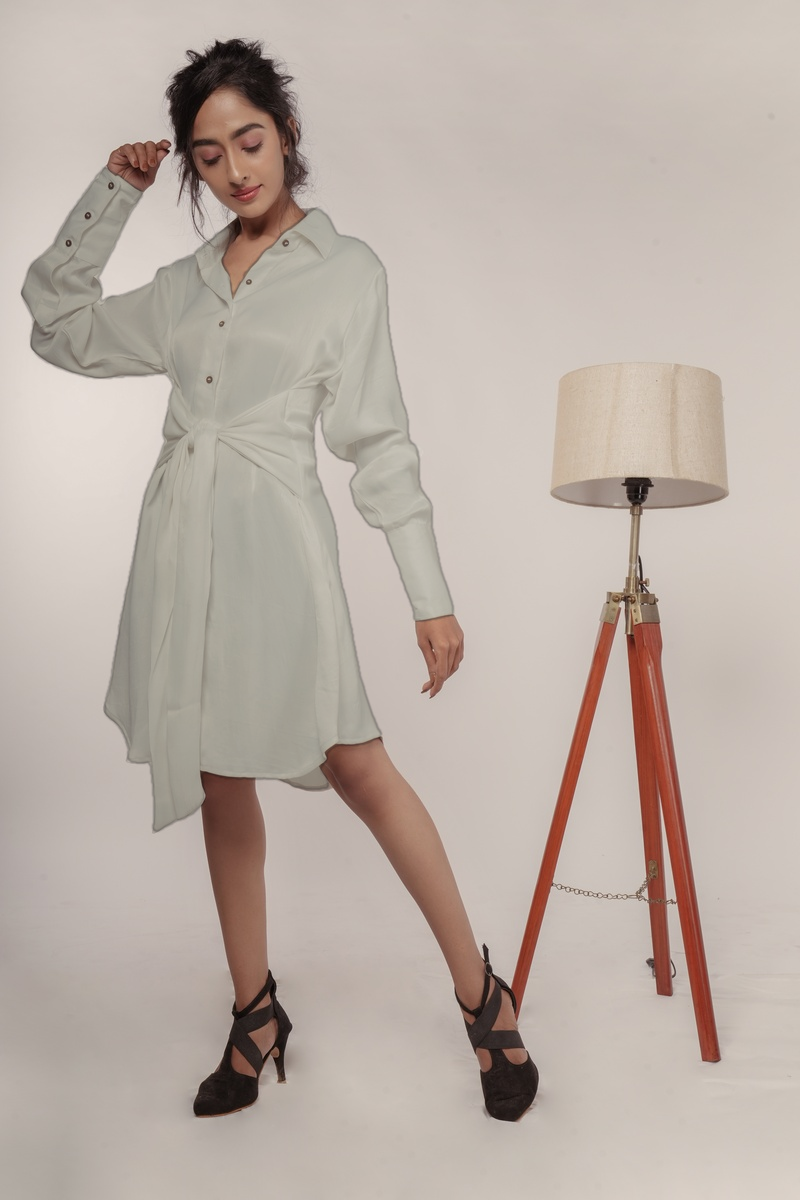 Shirt Dress in Tencel™ Satin