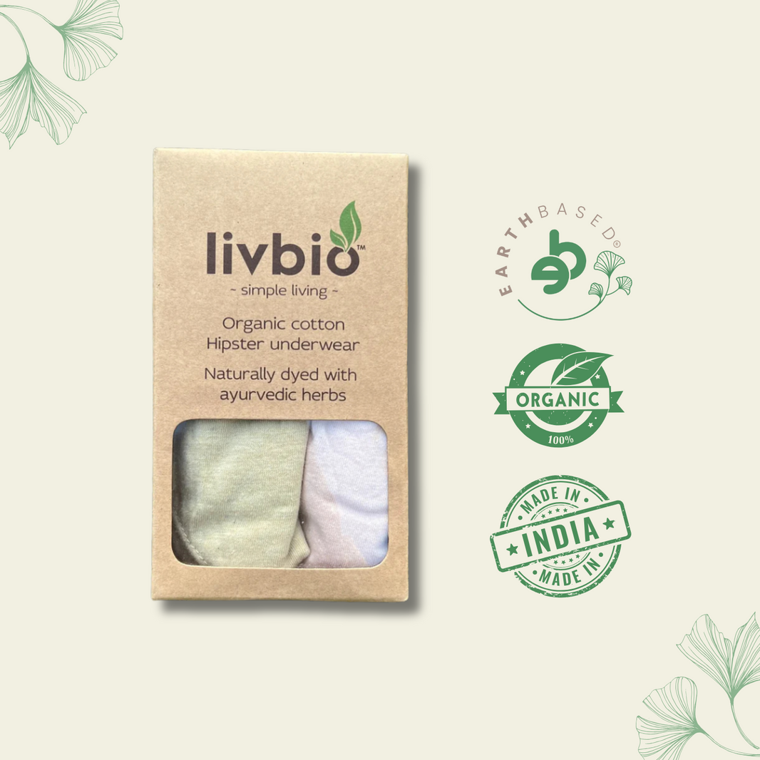 Organic Cotton & Natural Fiber Dyed Pink & Pomo Yellow Combo Underwear by Livbio
