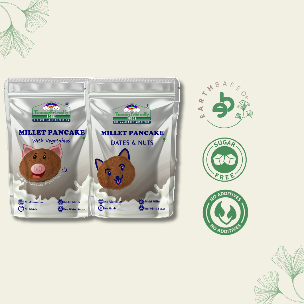 TummyFriendly Foods Millet Pancake Mix - Veggies, Dates, Nuts. HealthyBreakfast. 2 Packs 150g Each Cocoa Powder (2 x 150 g)