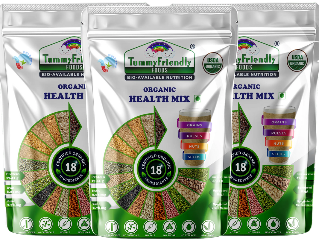 TummyFriendly Foods 100% Organic Health Mix for Kids and Adults. No Chemicals, No Pesticides, No GMO 2400 g (Pack of 3)