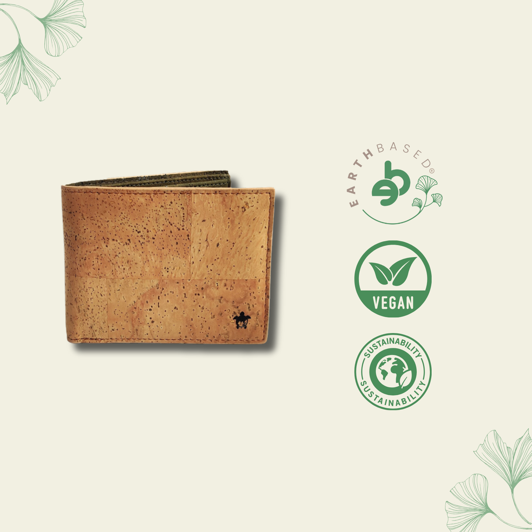 Kakapo Bifold Cork Wallet - Tan | Clan Earth