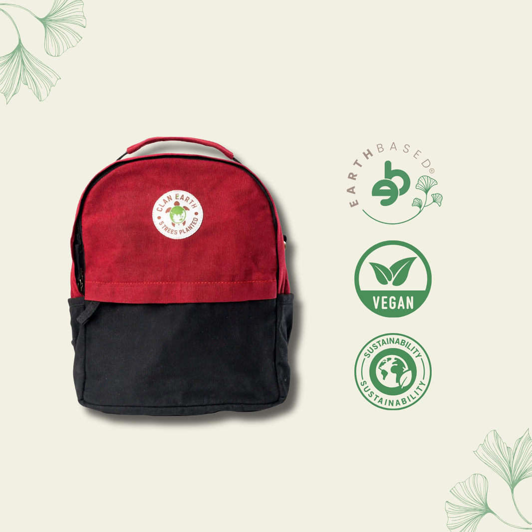 Koala Backpack - Cherry Red & Charcoal Black | Clan Earth