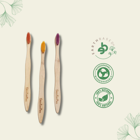 Natural Bamboo Toothbrush (Assorted)- pack of 2