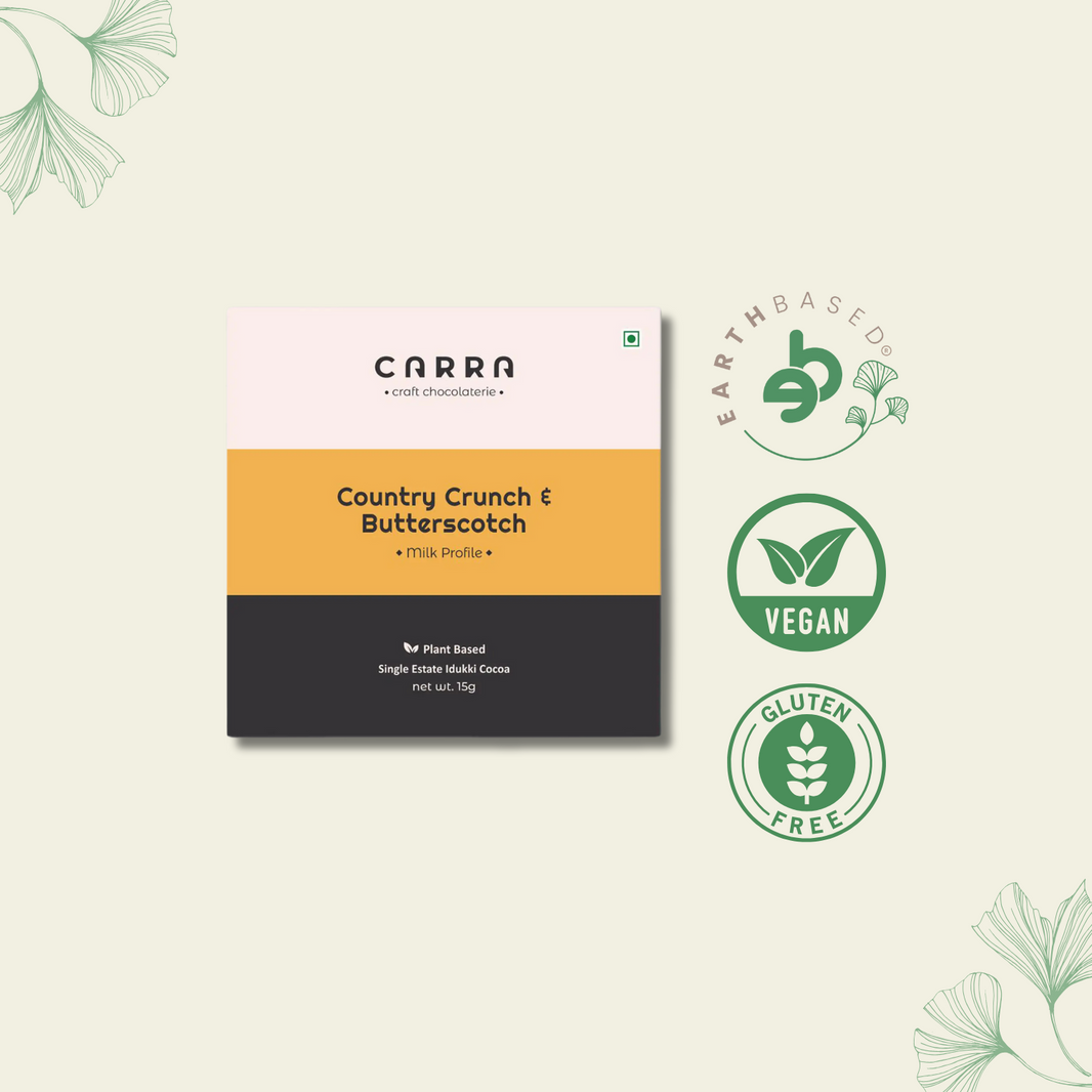 CARRA Country Crunch & Butterscotch in Plant Based Milk Chocolate 15G