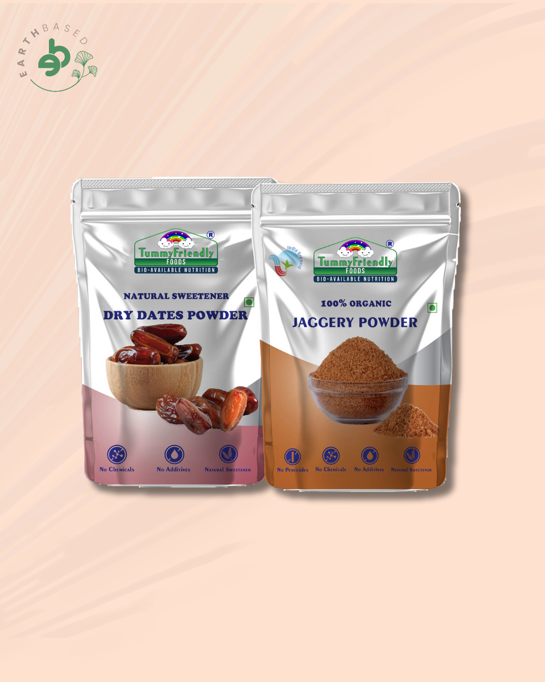 TummyFriendly Foods Natural Sweeteners Premium Dates, Organic Jaggery Powder - 2 Packs, 200g Each Cereal (400 g, Pack of 2)