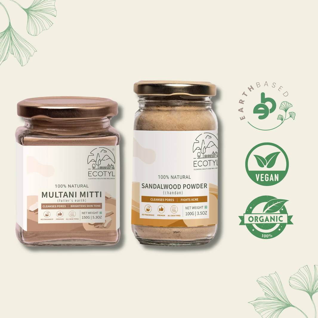 Skin Care Combo - Sandalwood Powder & Multani Mitti | Ecotyl