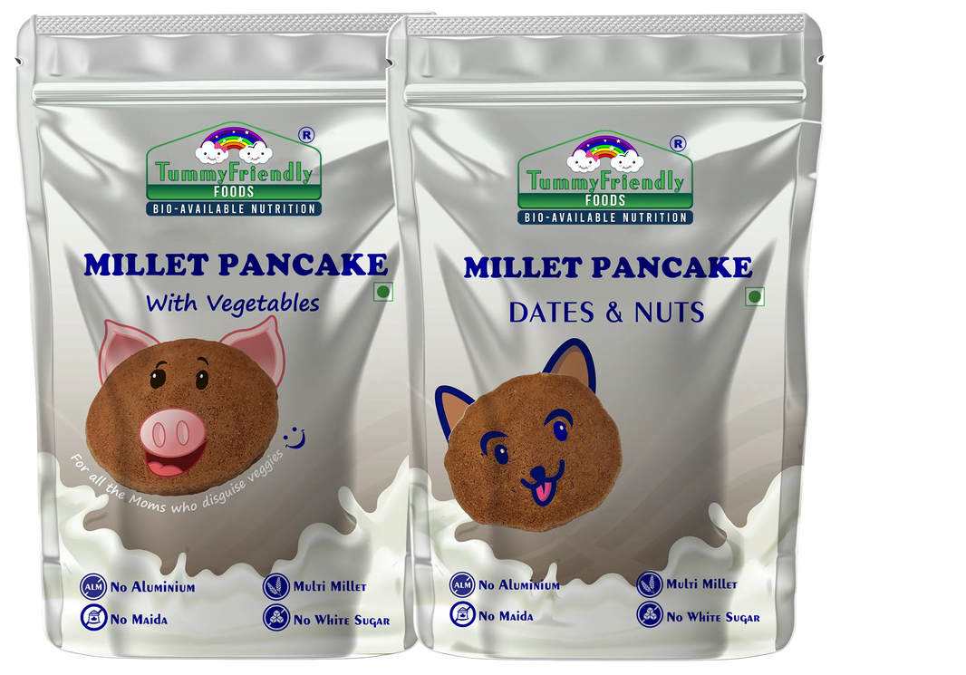 TummyFriendly Foods Millet Pancake Mix - Veggies, Dates, Nuts. HealthyBreakfast. 2 Packs 150g Each Cocoa Powder (2 x 150 g)