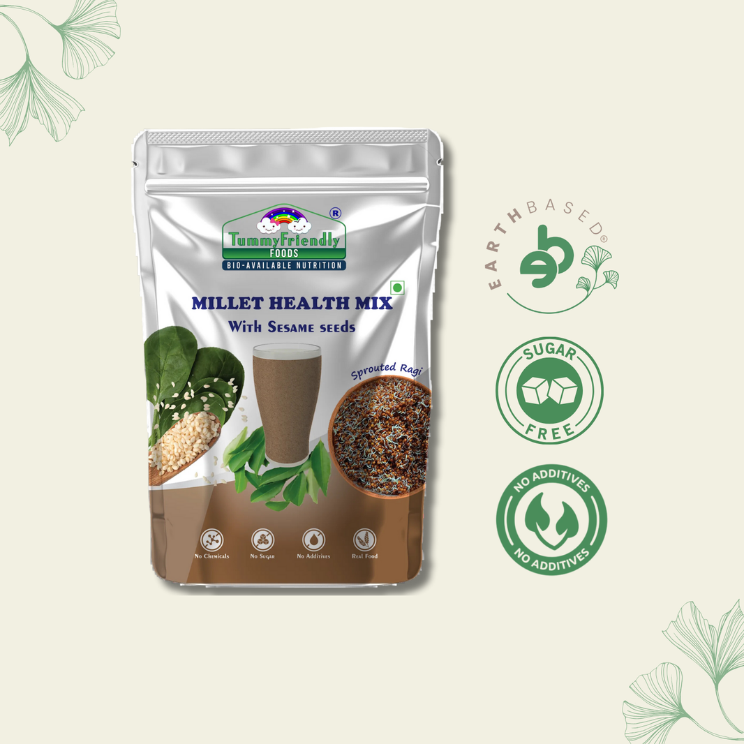 Tummy Friendly Foods Organic Millet Health Mix With Sesame Seeds and Curry Leaves 800 g