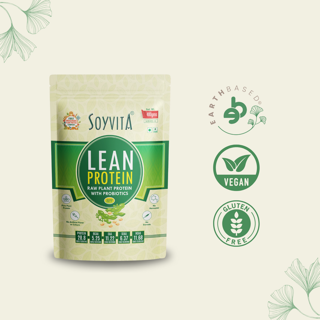 SOYVITA – LEAN PROTEIN WITH PROBIOTICS | NON DAIRY RAW PLANT PROTEIN | Serves – 12 (400 Gms)