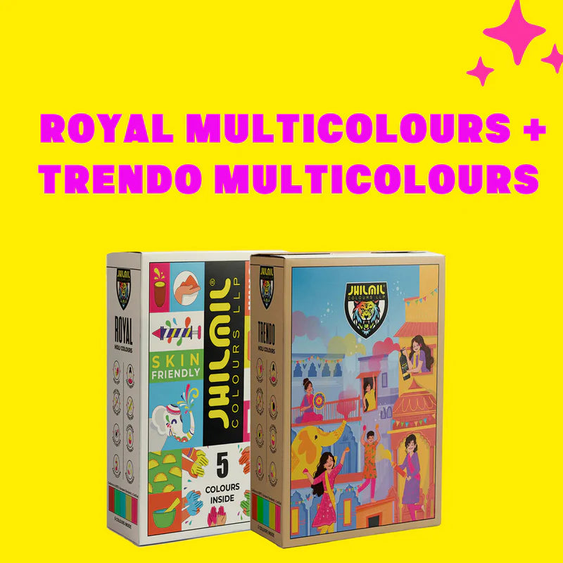 ROYAL MULTICOLOURS (250 GM) + TRENDO MULTICOLOURS (250 GM)