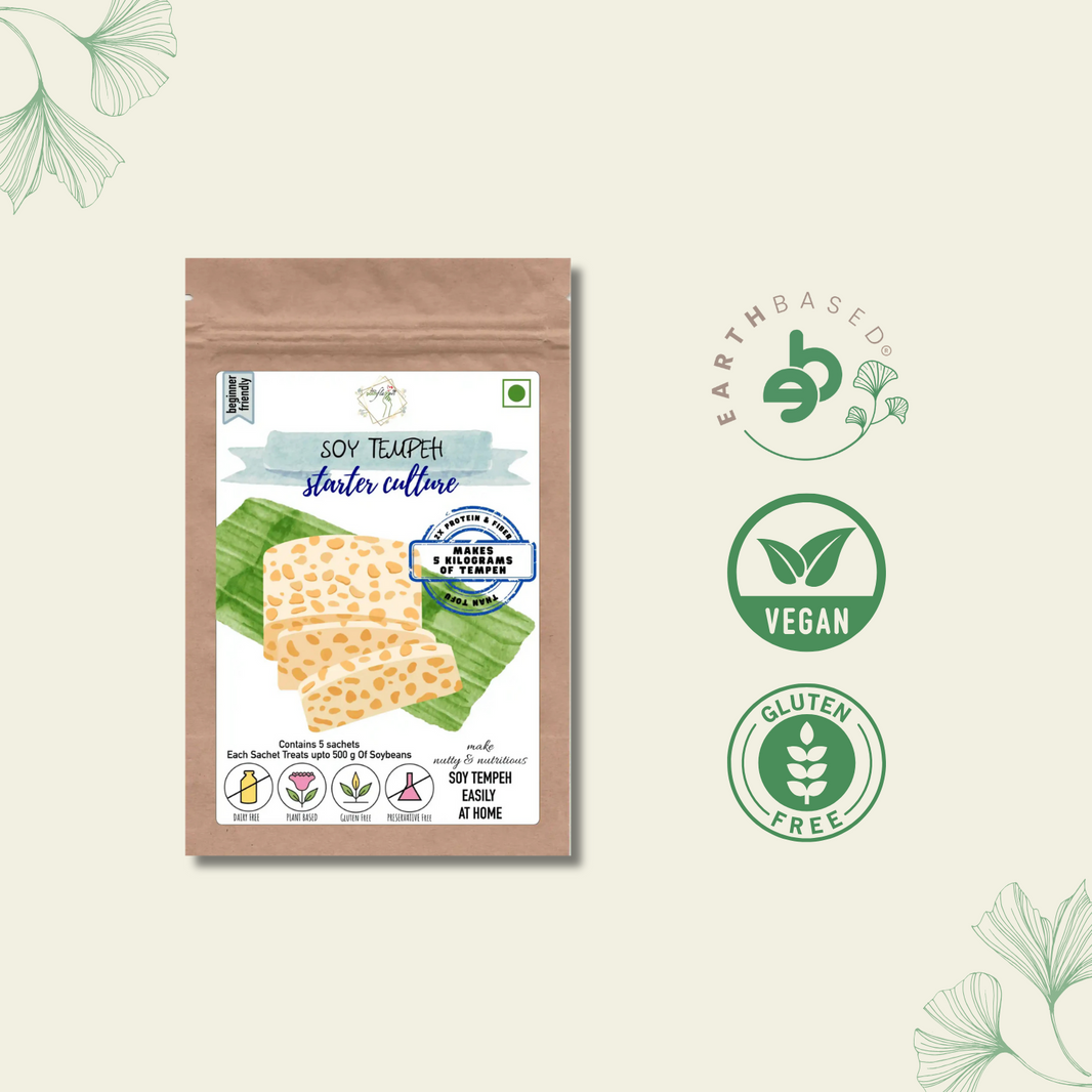 Soy-Based Tempeh Starter Culture | Make Indonesian Tempeh at Home | Easy-to-Use Instructions Included | Makes 5 Kilograms of Soy Tempeh by Posh Flavors