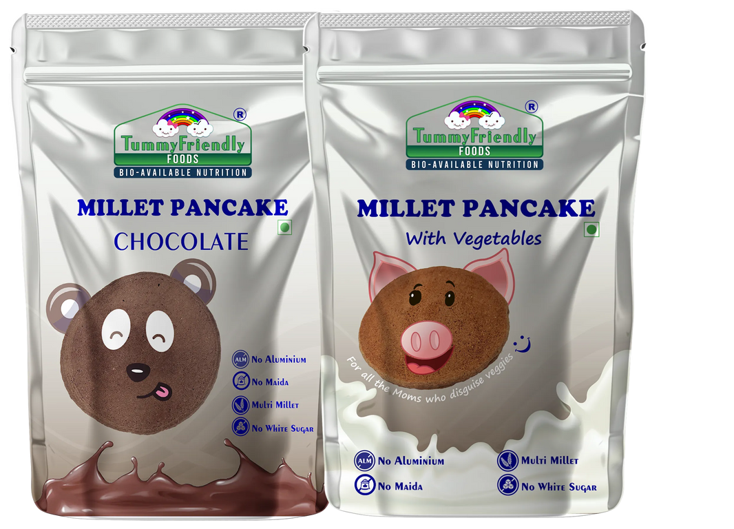 TummyFriendly Foods Millet Pancake Mix - Chocolate, Veggies. HealthyBreakfast. 2 Packs 150g Each Cocoa Powder (2 x 150 g)