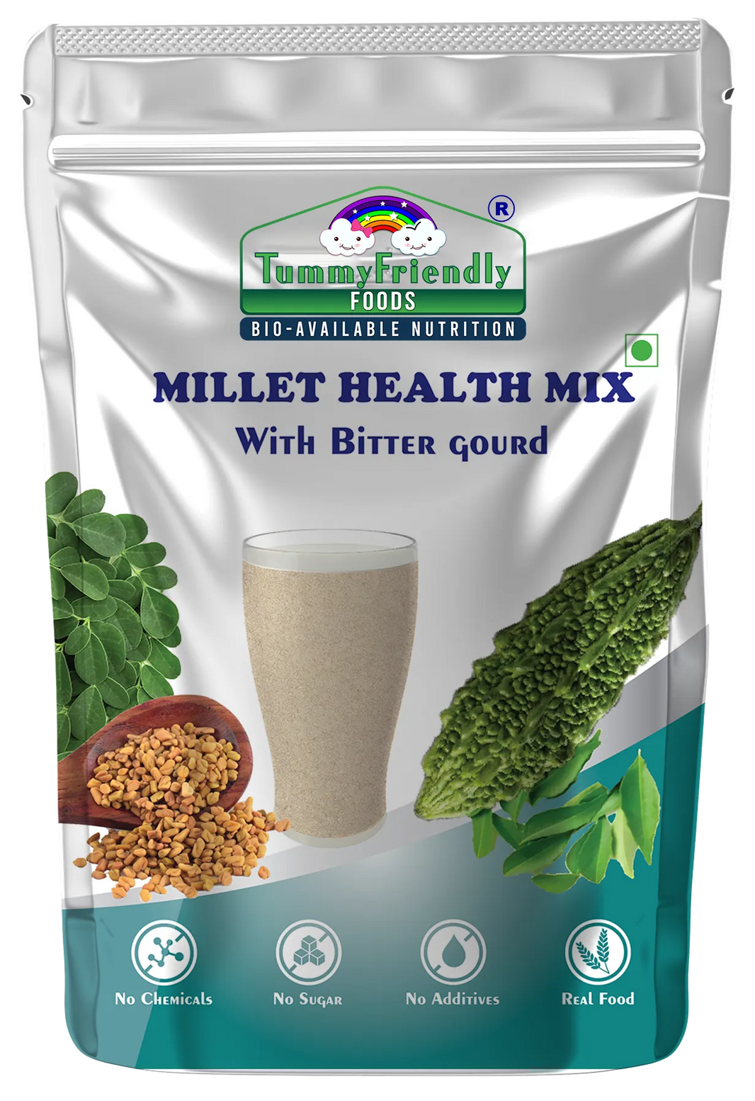 TummyFriendly Foods Organic Millet Health Mix With Bittergourd, Methi Seeds, Moringa Leaves 800 g