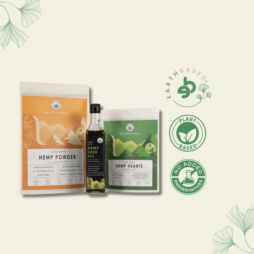 Hemp Starter Pack ( Hemp Protein Powder – 100g, Hemp Hearts – 100g, Hemp Seed Oil – 250ml)