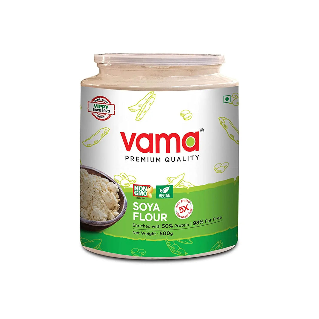 Vama SOYA Flour Enriched with 50% Protein and 98% Fat Free | Low Carb 500g