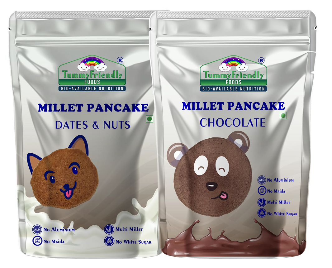 TummyFriendly Foods Millet Pancake Mix - Chocolate, Dates, Nuts. HealthyBreakfast. 2 Packs 150g Each Cocoa Powder (2 x 150 g)