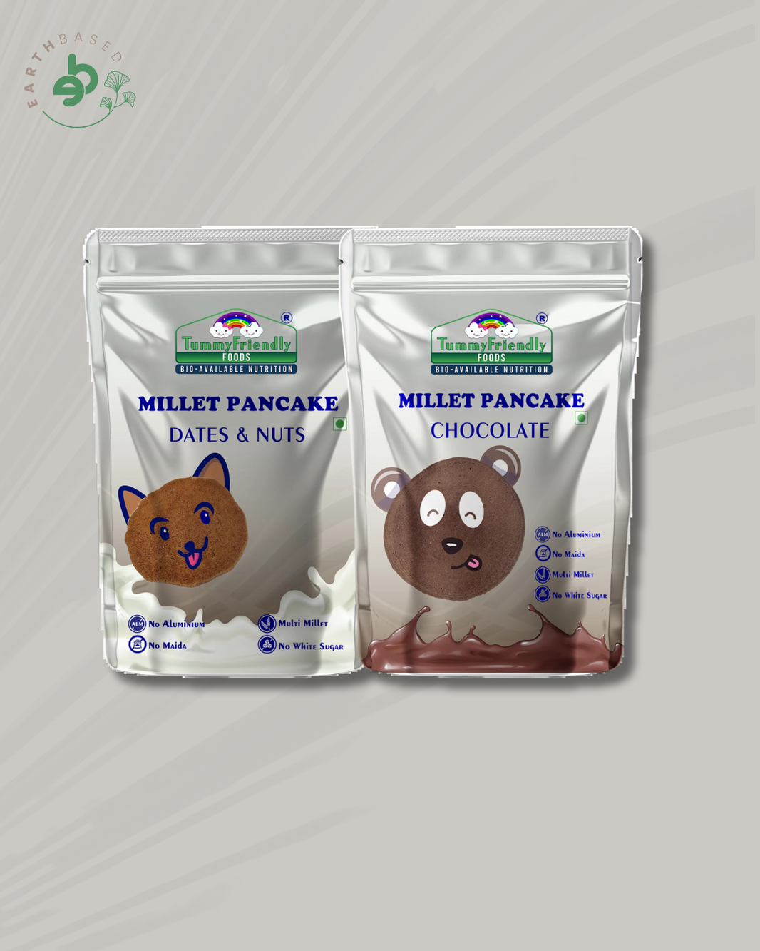 TummyFriendly Foods Millet Pancake Mix - Chocolate, Dates, Nuts. HealthyBreakfast. 2 Packs 150g Each Cocoa Powder (2 x 150 g)