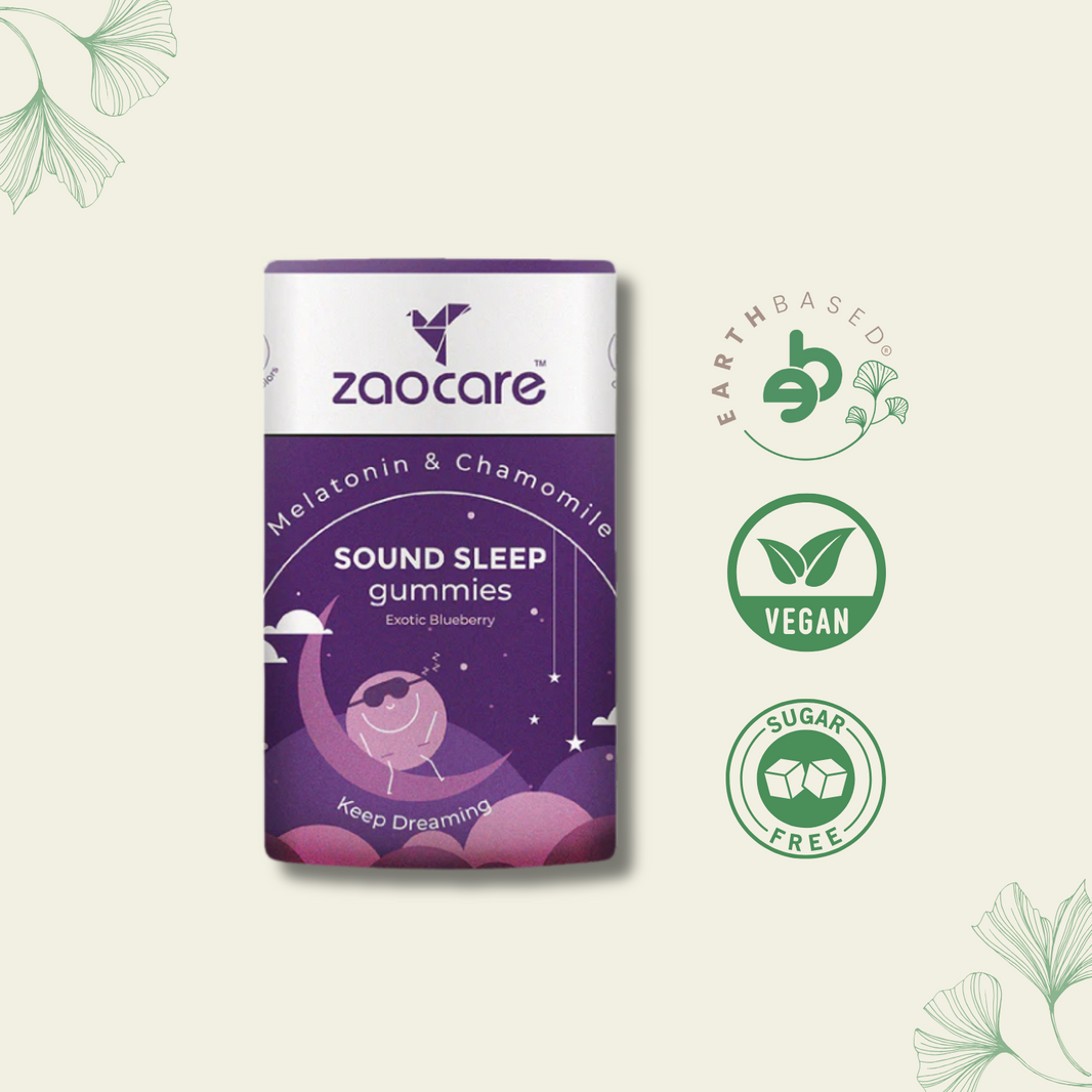 Zaocare Sound Sleep Gummies | Non Habit Forming | Plant Based | With Melatonin, Chamomile & Ashwagandha