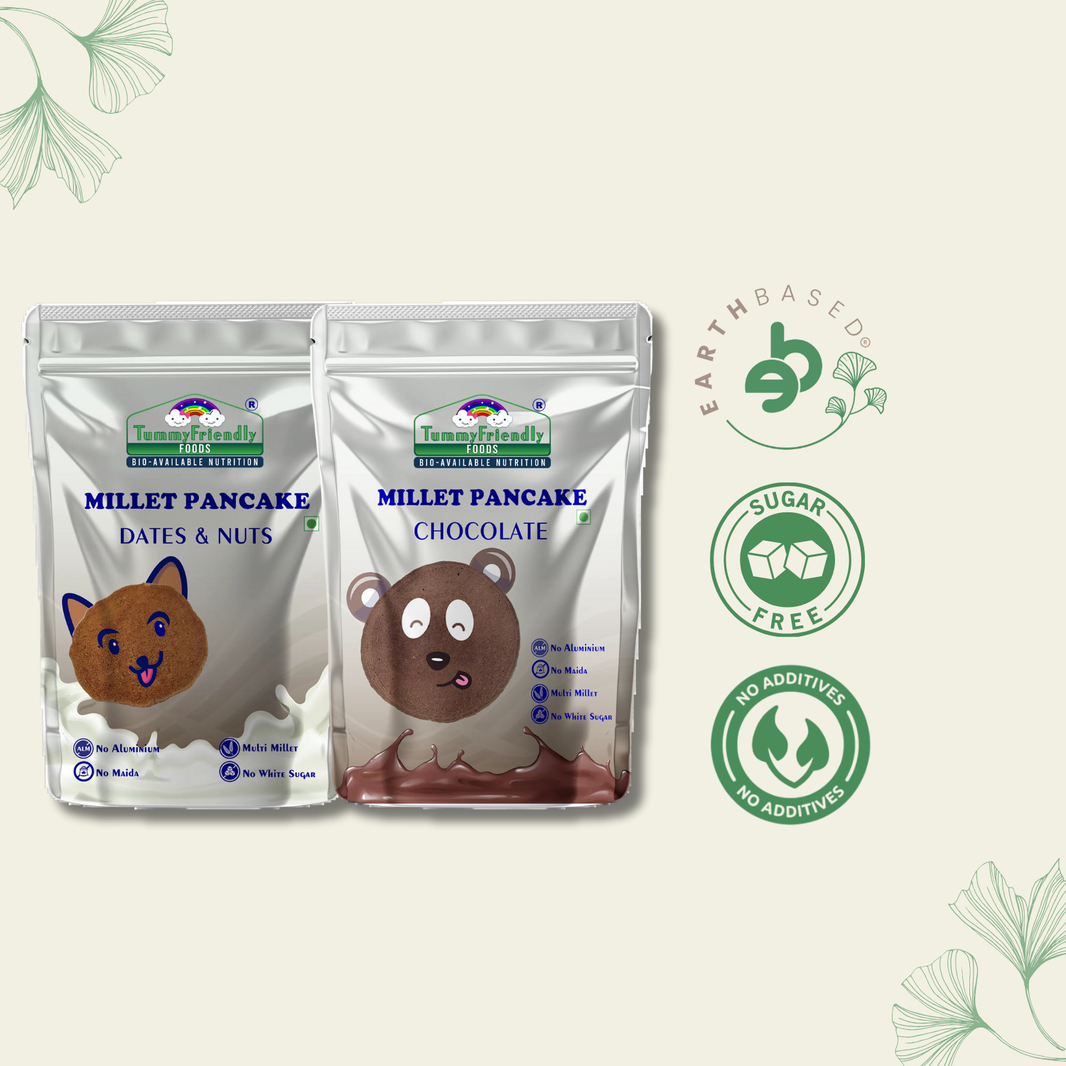 TummyFriendly Foods Millet Pancake Mix - Chocolate, Dates, Nuts. HealthyBreakfast. 2 Packs 150g Each Cocoa Powder (2 x 150 g)