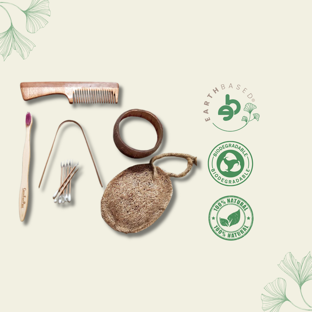 Green Foot Print Personal Care Kit |Zero waste Eco Starter Gift Box with Candle